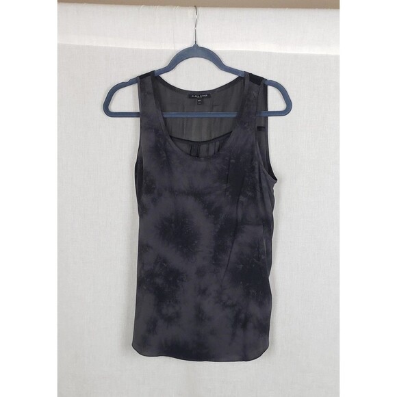 Eileen Fisher Tank Top Womens PM Black Gray 100% Silk Tie Dye Sleeveless Blouse - Picture 1 of 8